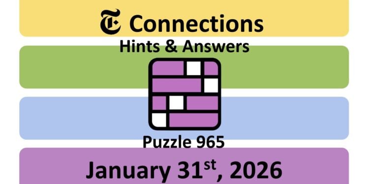 Daily NYT Connections 965 Answers - 31st January 2026