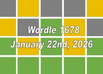 ‘Wordle’ Answer Today 1678 January 22nd 2026 – Hints and Solution (22/1/26)