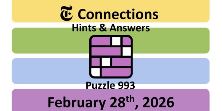 Daily NYT Connections 993 Answers - 28th February 2026
