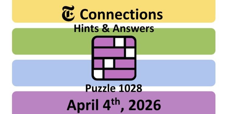 Daily NYT Connections 1028 Answers - 4th April 2026