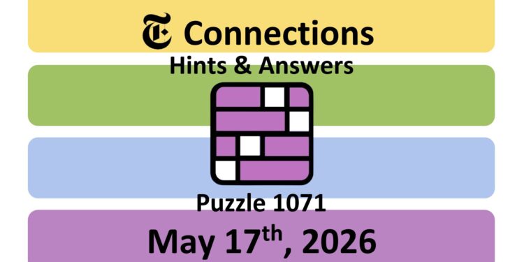Daily NYT Connections 1071 Answers - 17th May 2026