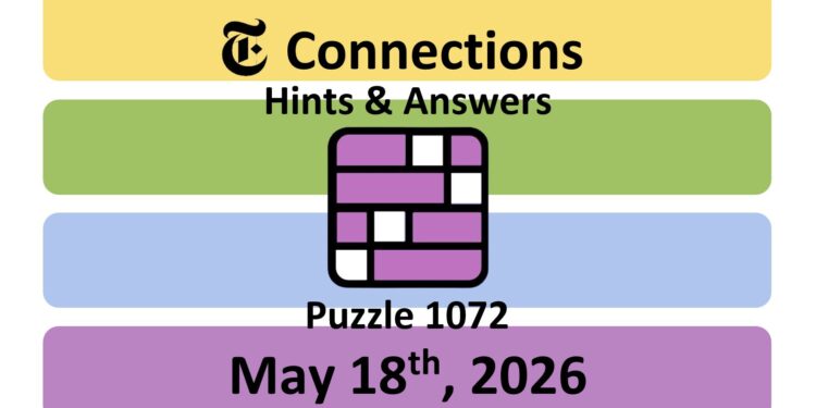 Daily NYT Connections 1072 Answers - 18th May 2026