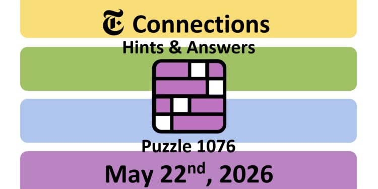 Daily NYT Connections 1076 Answers - 22nd May 2026