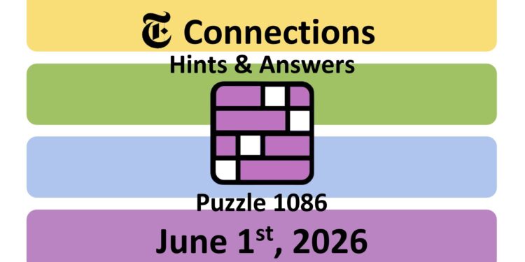 Daily NYT Connections 1086 Answers - 1st June 2026