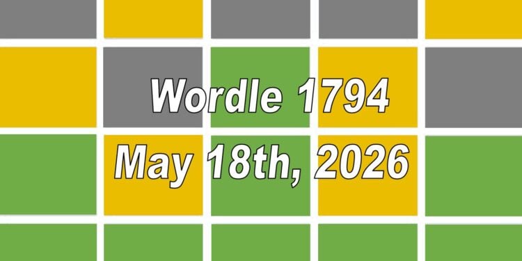 Daily Wordle 1794 - 18th May 2026