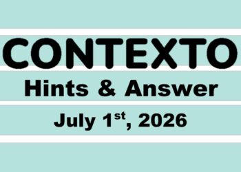 ‘Wordle’ Answer Today 1838 July 1st 2026 – Hints and Solution (7/1/26)