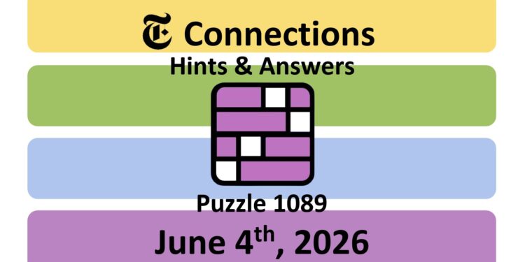 Daily NYT Connections 1089 Answers - 4th June 2026