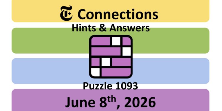 Daily NYT Connections 1093 Answers - 8th June 2026