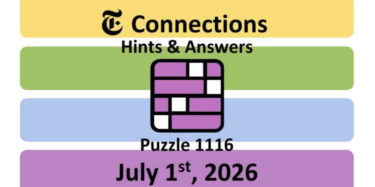 Daily NYT Connections 1116 Answers - 1st July 2026