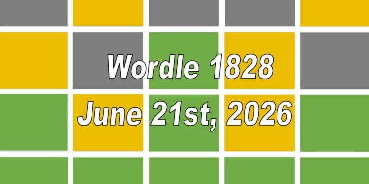 Daily Wordle 1828 - 21st June 2026