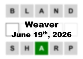 ‘Wordle’ Answer Today 1826 June 19th 2026 – Hints and Solution (6/19/26)