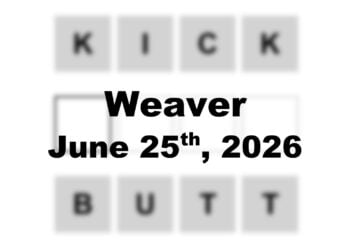 ‘Wordle’ Answer Today 1832 June 25th 2026 – Hints and Solution (6/25/26)