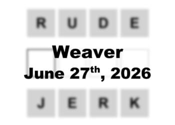 ‘Wordle’ Answer Today 1834 June 27th 2026 – Hints and Solution (6/27/26)