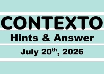‘Wordle’ Answer Today 1857 July 20th 2026 – Hints and Solution (7/20/26)