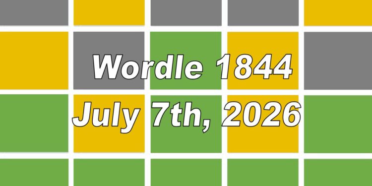 Daily Wordle 1844 - 7th July 2026