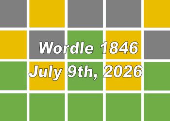‘Wordle’ Answer Today 1846 July 9th 2026 – Hints and Solution (7/9/26)