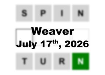 ‘Wordle’ Answer Today 1854 July 17th 2026 – Hints and Solution (7/17/26)