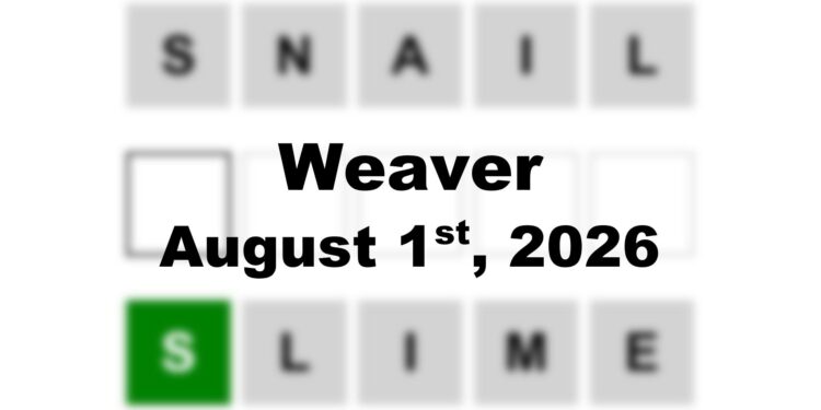 Weaver Answer - 1st August 2026
