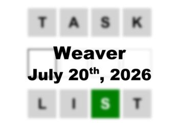 ‘Weaver’ Answer Today Task to List: July 20th 2026 Hints and Solution