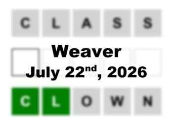 ‘Wordle’ Answer Today 1859 July 22nd 2026 – Hints and Solution (7/22/26)
