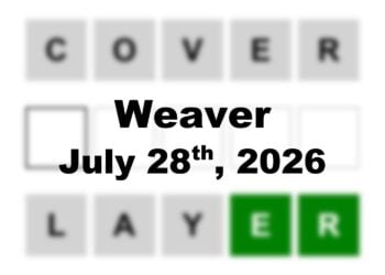 ‘Wordle’ Answer Today 1865 July 28th 2026 – Hints and Solution (7/28/26)