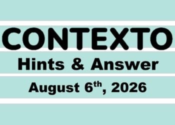 ‘Wordle’ Answer Today 1874 August 6th 2026 – Hints and Solution (8/6/26)