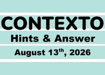 ‘Wordle’ Answer Today 1881 August 13th 2026 – Hints and Solution (8/13/26)