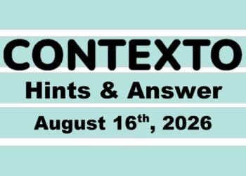 ‘Wordle’ Answer Today 1884 August 16th 2026 – Hints and Solution (8/16/26)