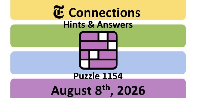 Daily NYT Connections 1154 Answers - 8th August 2026