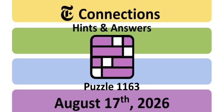 Daily NYT Connections 1163 Answers - 17th August 2026