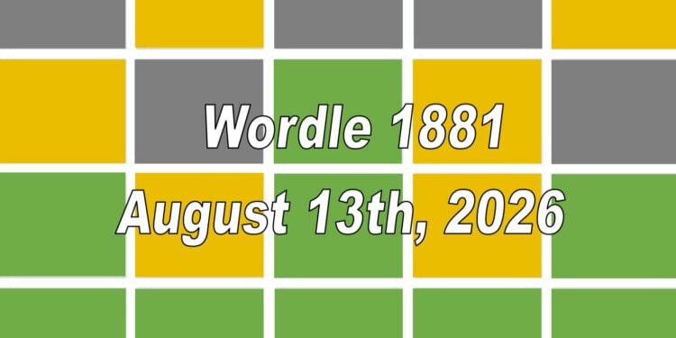 Daily Wordle 1880 - 13th August 2026