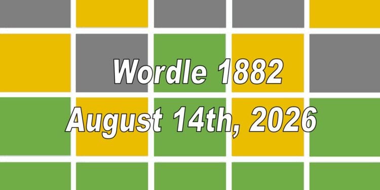Daily Wordle 1881 - 14th August 2026
