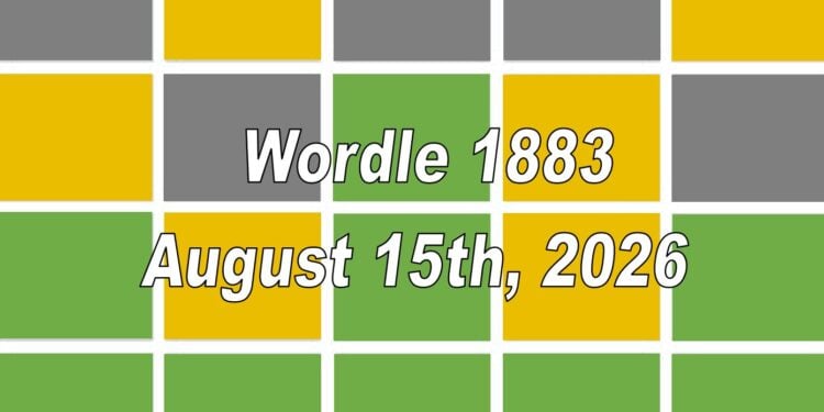 Daily Wordle 1882 - 15th August 2026