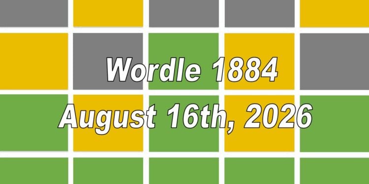 Daily Wordle 1883 - 16th August 2026