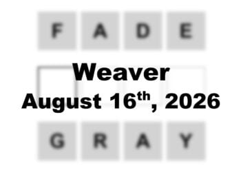 ‘Wordle’ Answer Today 1884 August 16th 2026 – Hints and Solution (8/16/26)