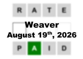 ‘Wordle’ Answer Today 1887 August 19th 2026 – Hints and Solution (8/19/26)