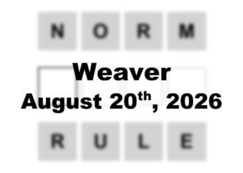 ‘Wordle’ Answer Today 1888 August 20th 2026 – Hints and Solution (8/20/26)